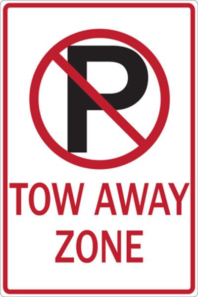 No Parking Symbol Tow Away Zone