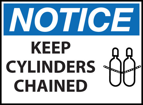 Notice Sign, Keep Cylinders Chained