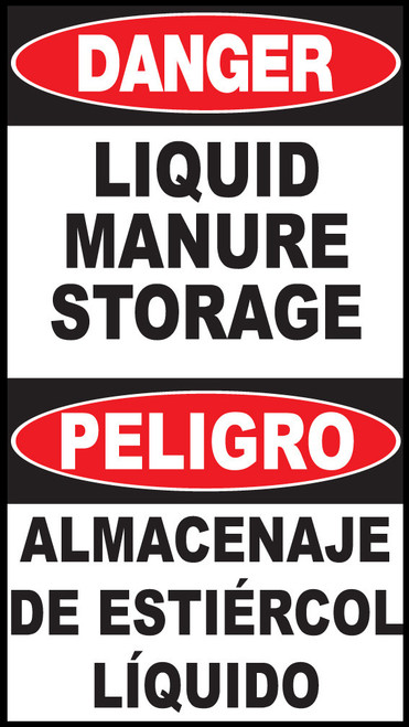 Danger Liquid Manure Storage Area Sign