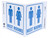 ZING 2536 Eco Public Facility V Sign, Rest Rooms, 7Hx12Wx5D, Recycled Plastic