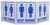 ZING 3060 Eco Public Facility Tri View Sign, Restrooms, 7.5Hx20W, Projects 5 Inches, Recycled Plastic
