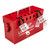 Group Lockout Box, Red Steel, 12 Lock Capacity, locked out
