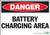 Danger Battery Charging Area - Sign