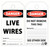 Danger Live Wires Safety Tags, 10/pk