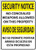 Security Notice, No Concealed Weapons Allowed On This Property/Aviso De Seguridad, No Se Permite Portar Armas Ocultas En Esta Propiedad