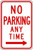 No Parking Anytime Right Arrow