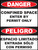 Zing English/Spanish Safety Sign, Danger Confined Space, Available in Different Sizes and Materials