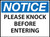 Notice Sign, Knock Before Entering