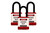 Lockout Padlock, hardened steel shackle, set of 3 or 6