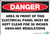 Danger Area In Front Of This Electrical Panel Must Be Kept Clear For 36 Inches OSHA-NEC Regulations Sign