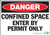 Danger Confined Space Enter By Permit Only Sign