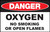 Danger Oxygen No Smoking or Open Flames