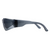 Gray lens frameless safety glasses with gray temple, right side view