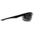 ANSI safety glasses with tinted lens and black frame, side view
