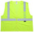 Z-Force V-210 lime high visibility mesh safety vest front view with zipper closure and chest pocket