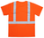 High visibility orange short sleeve safety shirt with silver reflective striping back view