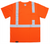 High visibility orange short sleeve safety shirt with silver reflective striping Front view