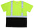 High visibility lime safety shirt front view with chest pocket reflective striping and black lower panel
