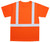 High visibility orange safety shirt front view with chest pocket reflective striping and black lower panel