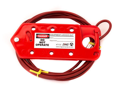 Cable/Hasp Combo Device, 10 ft cable - Lockout Tagout | Zing