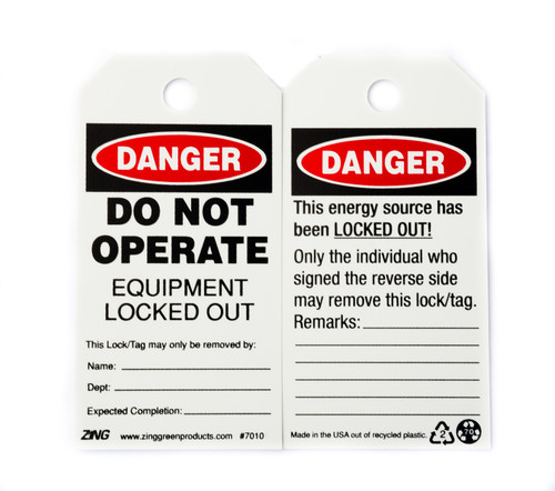 Do Not Operate Tags, 10/Pack - Lockout Tagout | Zing Green