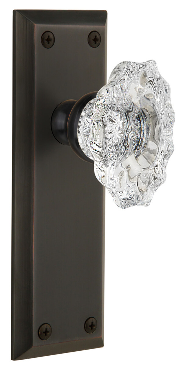 Fifth Avenue Long Plate with Versailles Crystal Knob in Timeles