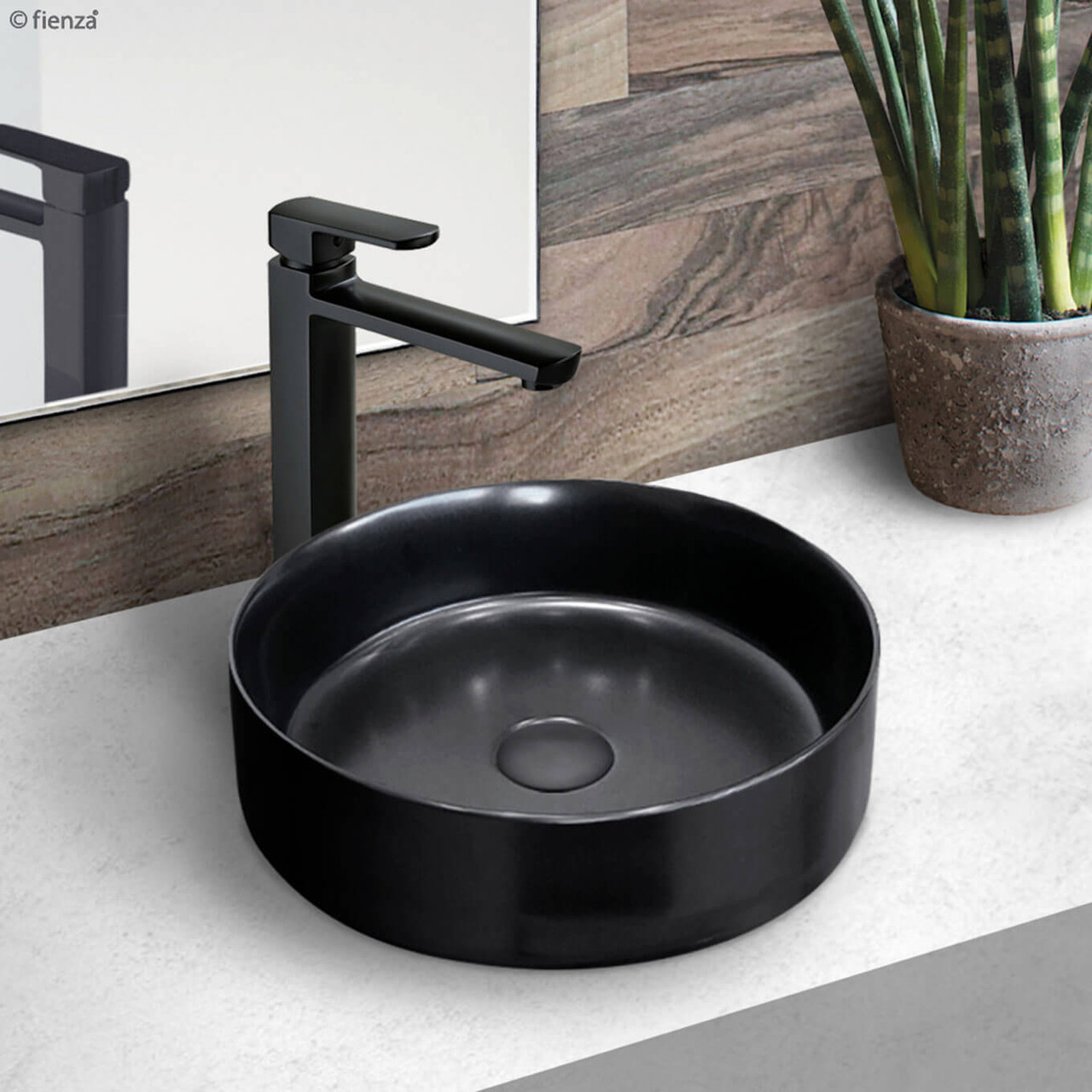 Fienza Reba Above Counter Bathroom Basin | 360 x 120 x 360mm | Matte Black