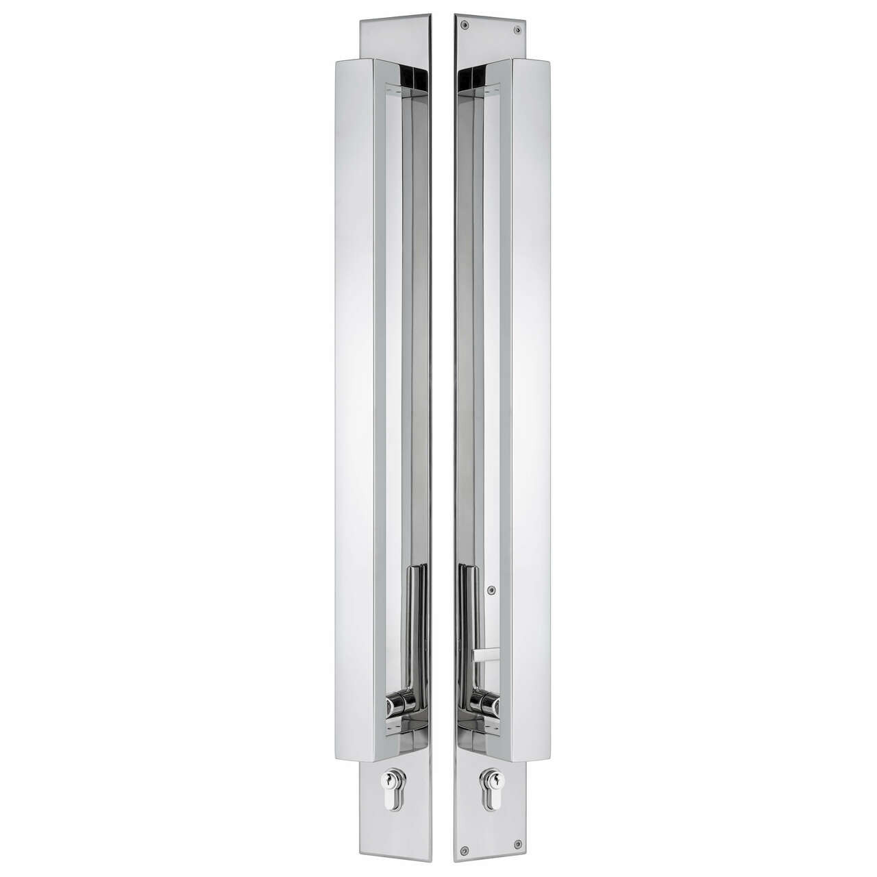 Gainsborough Trilock Omni Back to Back Entrance Pull Handle Set Polished Stainless