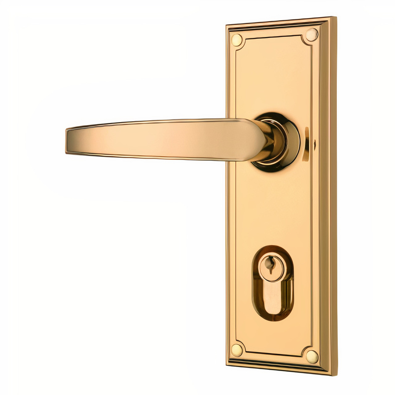 Gainsborough Trilock Traditional Entry Lever Door Handle Bright Goldtone