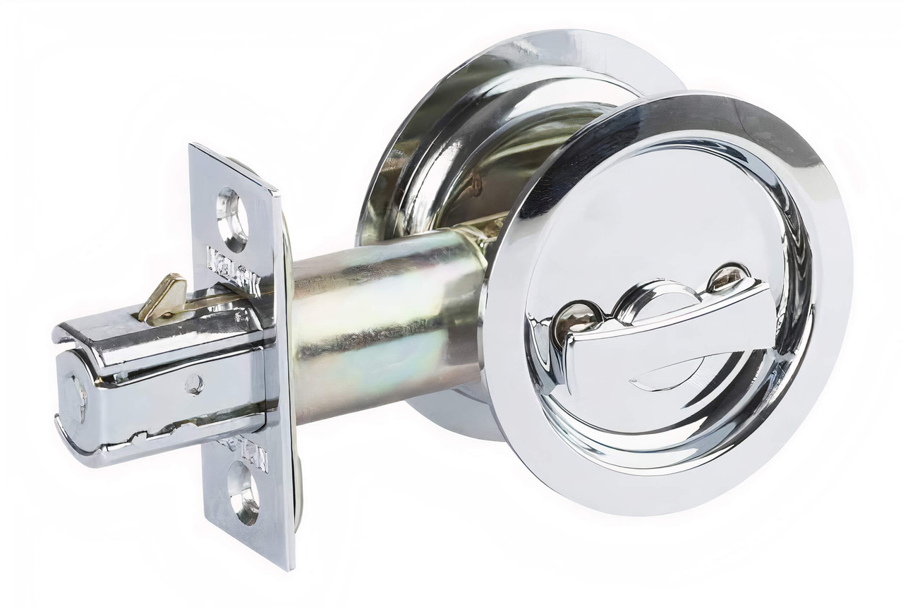 N2Lok Round Cavity Sliding Door Handle Chrome