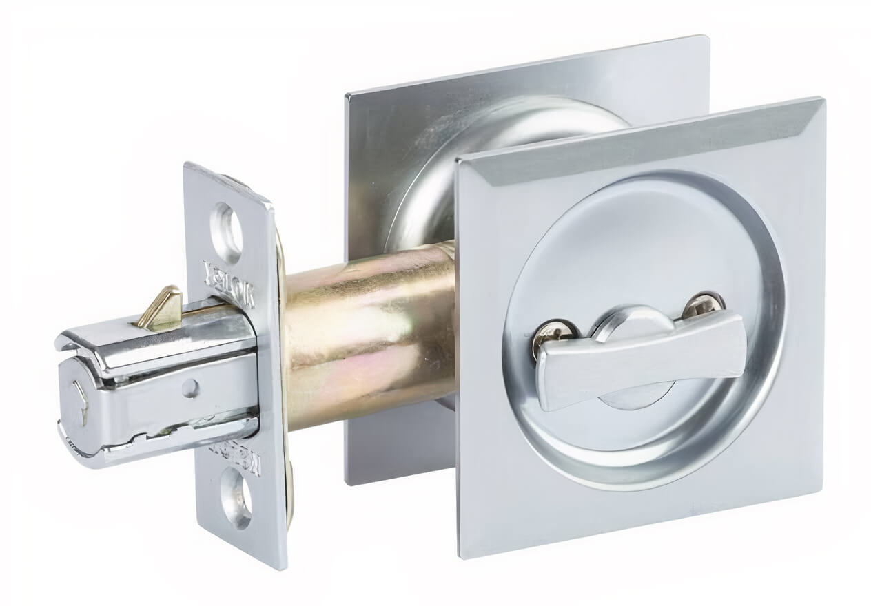 N2Lok Square Cavity Sliding Door Handle Satin Chrome