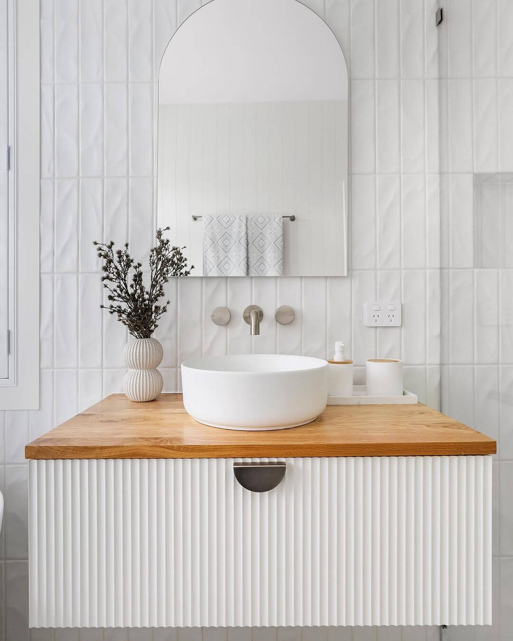 Manovella Iris Half Moon Drawer Pull 100mm Brushed Nickel