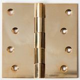 Fixed Pin Hinge - 100 x 100mm - Polished Brass