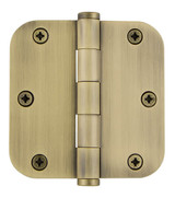 Grandeur Fixed Pin Hinge - Rounded - 89 x 89mm - Vintage Brass