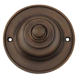 Tradco Round Doorbell Button - 75mm - Antique Brass
