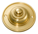 Tradco Round Doorbell Button - 75mm - Polished Brass
