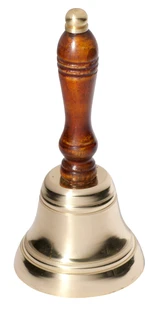 Tradco Wooden Handle Handbell - 160 x 75mm - Polished Brass