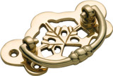 Tradco Maple Leaf Dresser Handle - 70 x 40mm - Polished Brass
