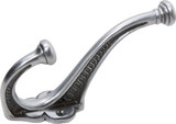 Tradco Iron Edwardian Coat Hook - 145 x 95mm - Polished Metal