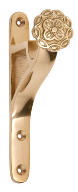 Tradco Curtain Rod Bracket - 125 x 30 x 72mm/19mm Rod - Polished Brass