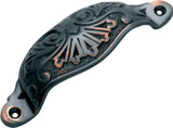 Tradco Ornate Cast Brass Drawer Pull Handle - 110mm - Antique Copper