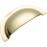 Tradco Sheet Brass Drawer Pull Handle - 97mm - Polished Brass