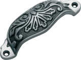 Tradco Ornate Cast Iron Drawer Pull Handle - 110mm - Polished Metal