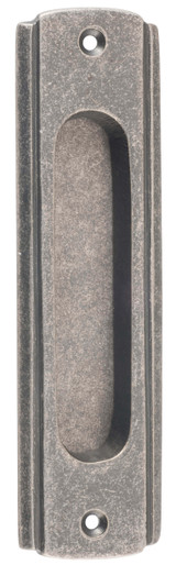 Tradco Art Deco Sliding Door Flush Pull - 150 x 43mm - Rumbled Nickel