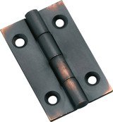 Tradco Fixed Pin Furniture Hinge - 38 x 22mm - Antique Copper