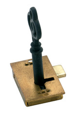 Tradco Cupboard Lock - 38 x 20mm - Polished Brass