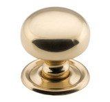 Tradco Classic Cabinet Knob with Backplate - 32mm - Polished Brass