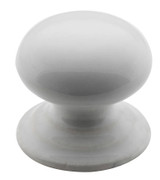 Tradco White Porcelain Stepped Base Cupboard Knob - 38mm