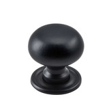 Tradco Classic Cabinet Knob with Backplate - 25mm - Matte Black
