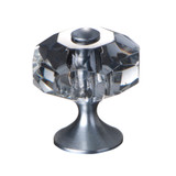 KR Lucas & Co Round Crystal Cupboard Knob - Satin Chrome